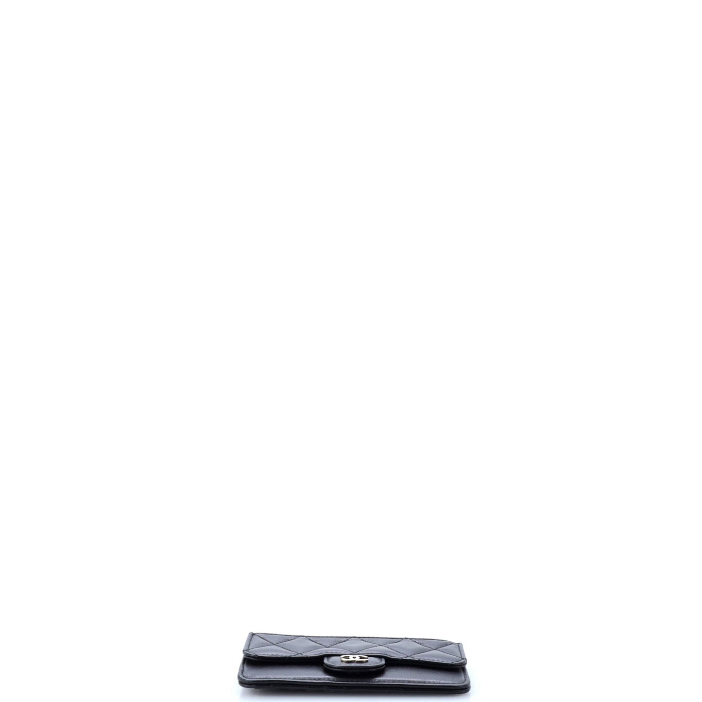 Flap Zip Card Holder Quilted Lambskin