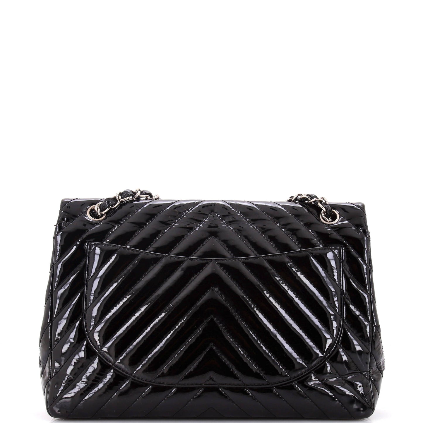 Classic Single Flap Bag Chevron Patent Maxi