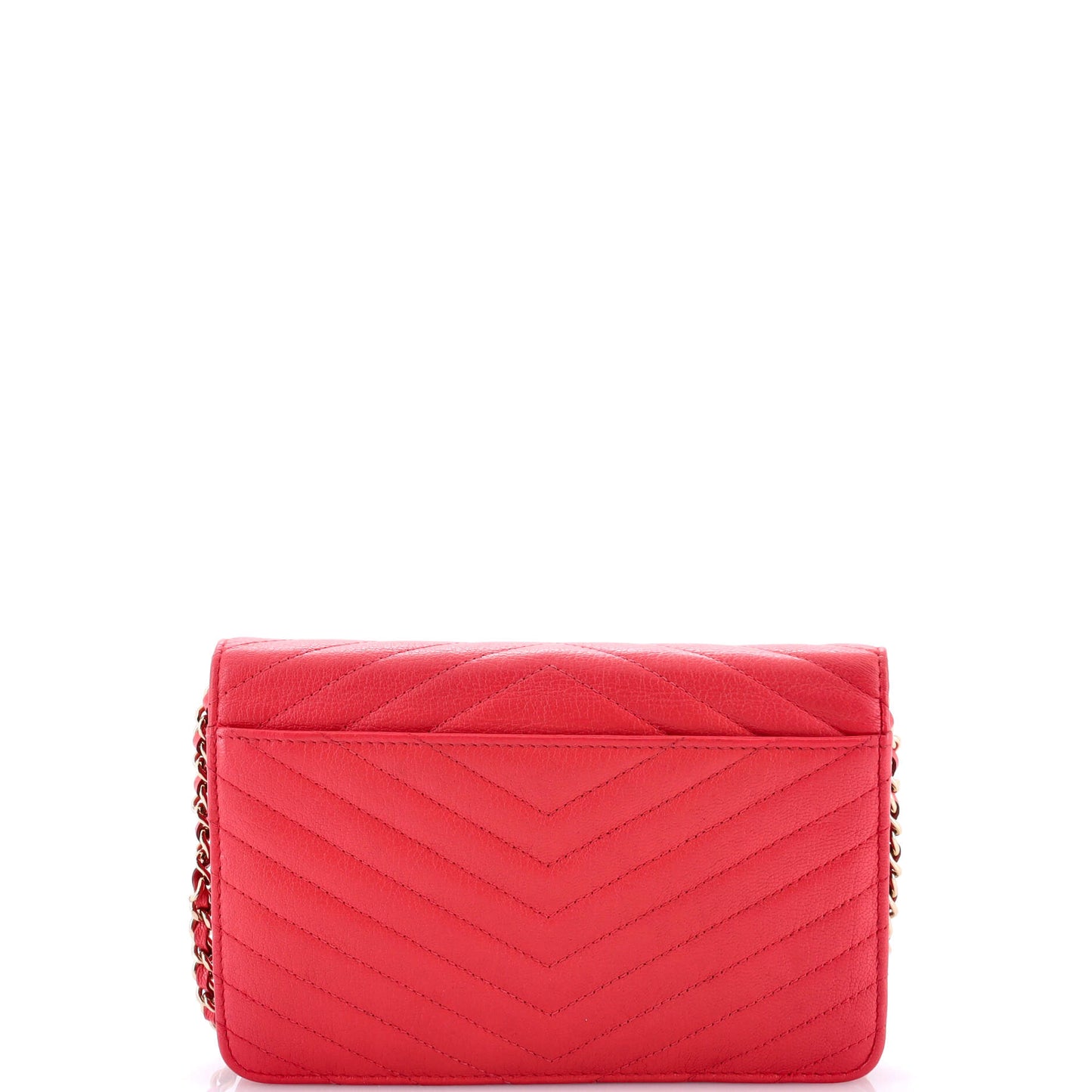 Envelope Wallet on Chain Chevron Calfskin