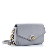 Two Tone Envelope Flap Bag Quilted Calfskin Medium