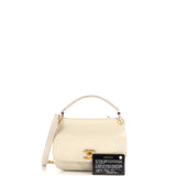 CC Lock Top Handle Flap Bag Caviar Small