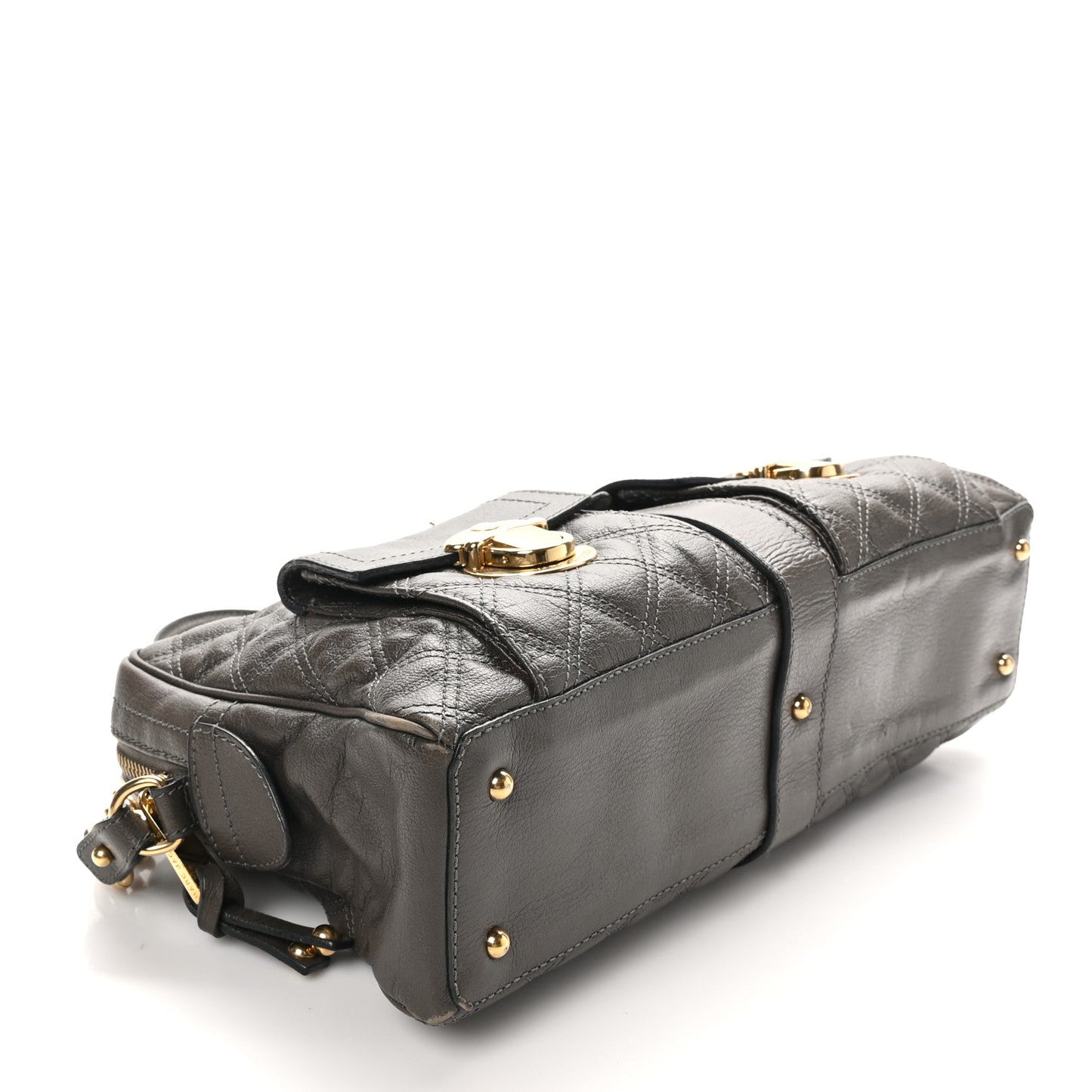 Marc Jacobs Calfskin Quilted Venetia Satchel Grey