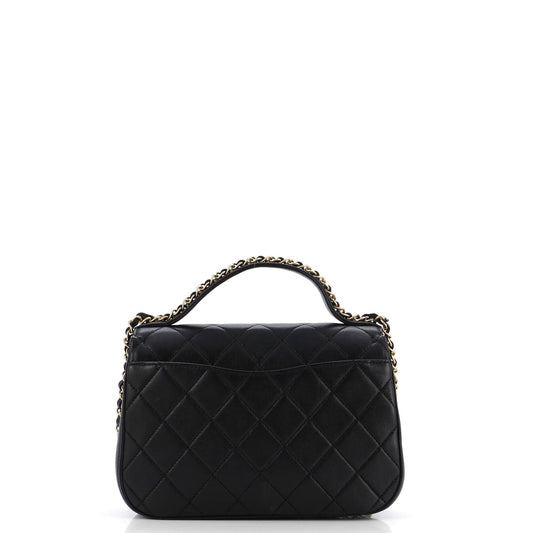 Chain Infinity Top Handle Bag Quilted Lambskin Small