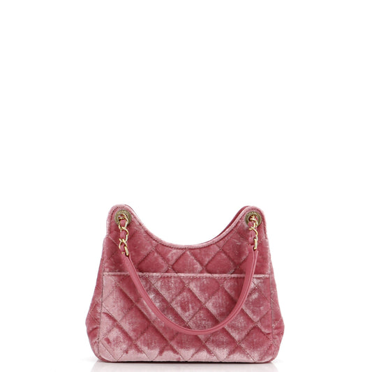 Wavy CC Hobo Quilted Velvet Small