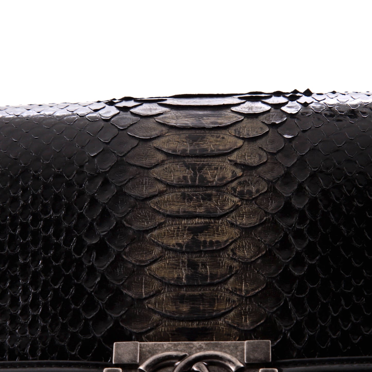 Boy Flap Bag Python and Patent Old Medium