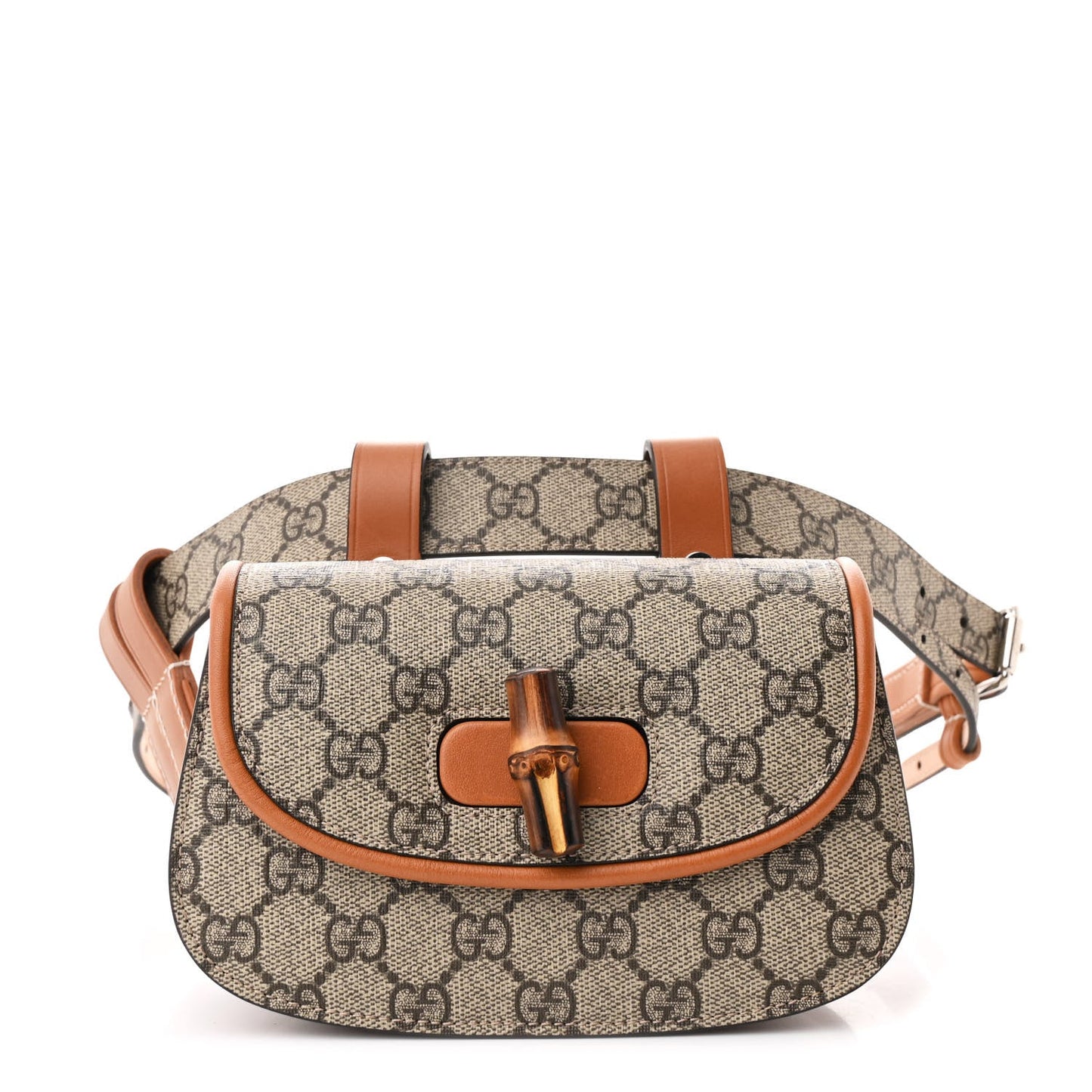 Amelia GG Supreme Monogram Web Bamboo Mini 1947 Belt Bag 85 34  Beige