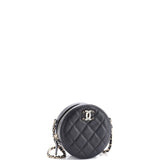Coco Candy Round Clutch with Chain Quilted Caviar