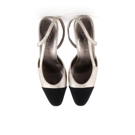 Women’s Cap Toe Slingback Pumps Leather