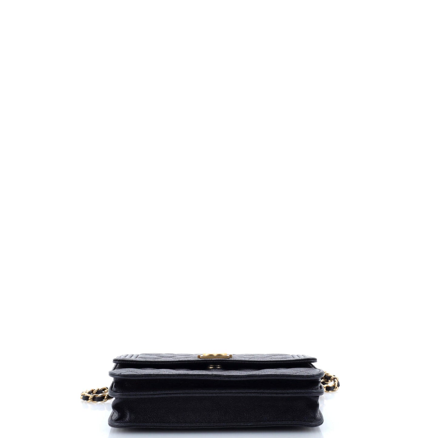 Boy Square Wallet on Chain Quilted Caviar