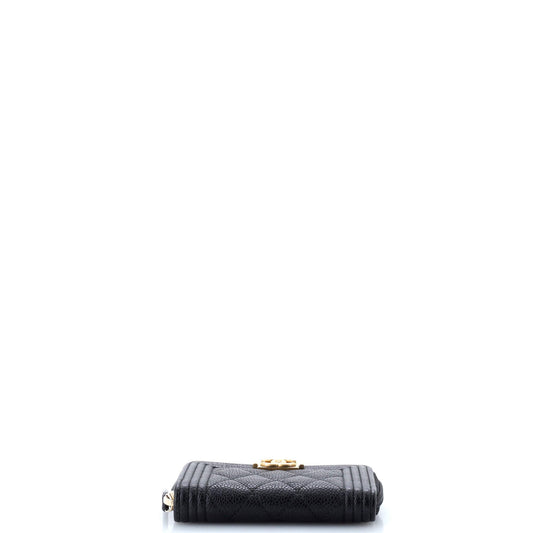 Boy Zip Around Wallet Quilted Caviar Small