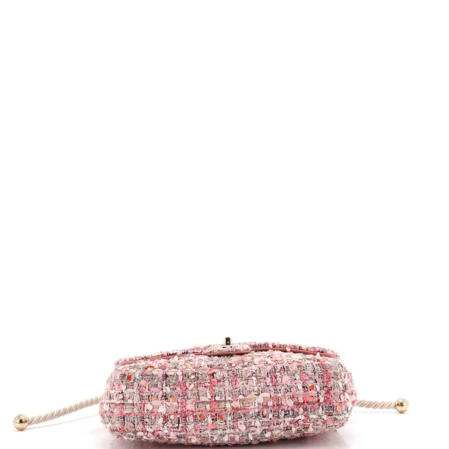 Pearl Handle Flap Bag Quilted Tweed Medium