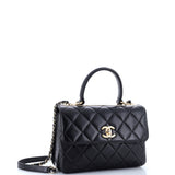 Trendy CC Top Handle Bag Quilted Lambskin Small