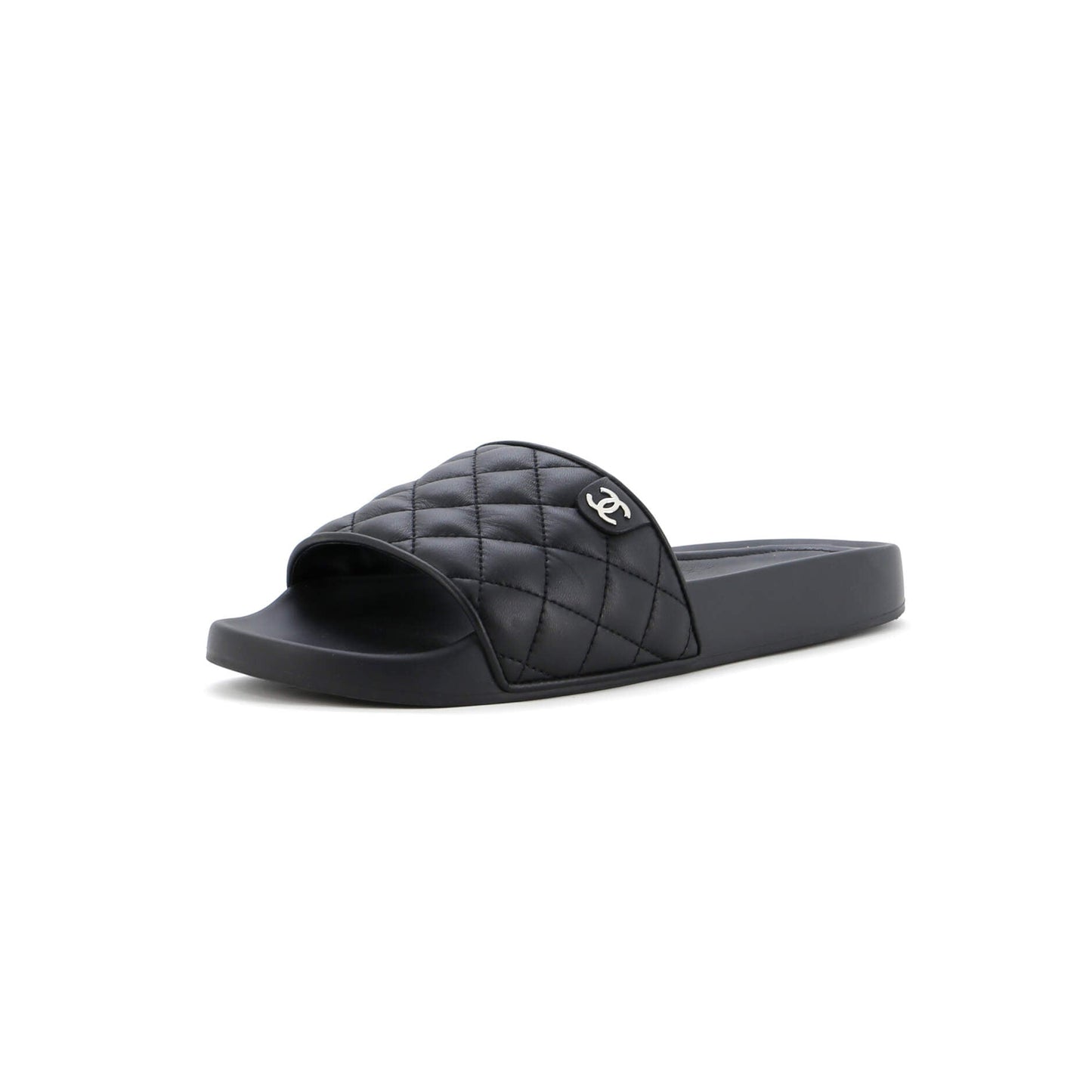 Women's CC Slide Sandals Quilted Lambskin