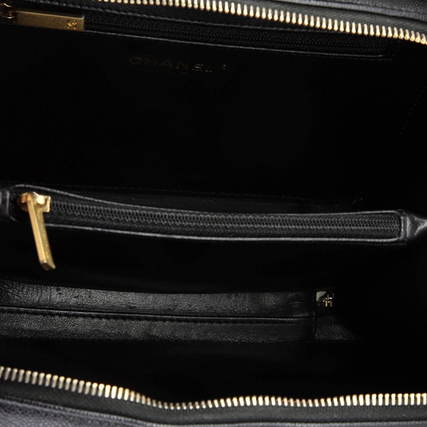 Filigree Vanity Case Quilted Caviar Medium