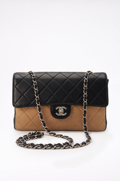 Chanel   Timeless Black And Cream Single Flap Bag