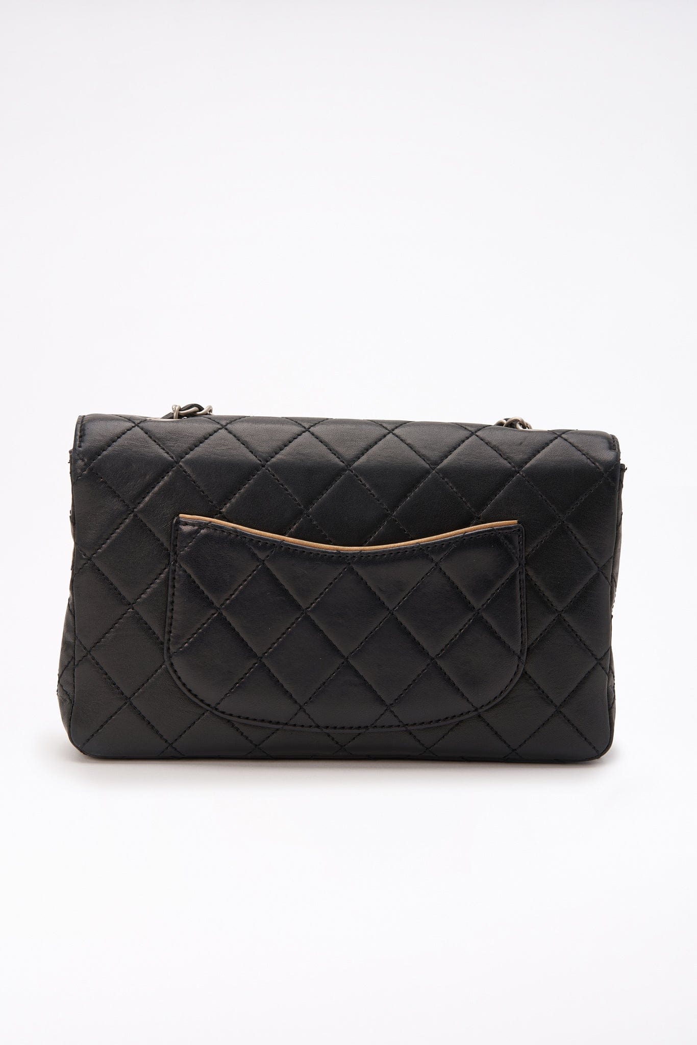 Chanel   Timeless Black And Cream Single Flap Bag