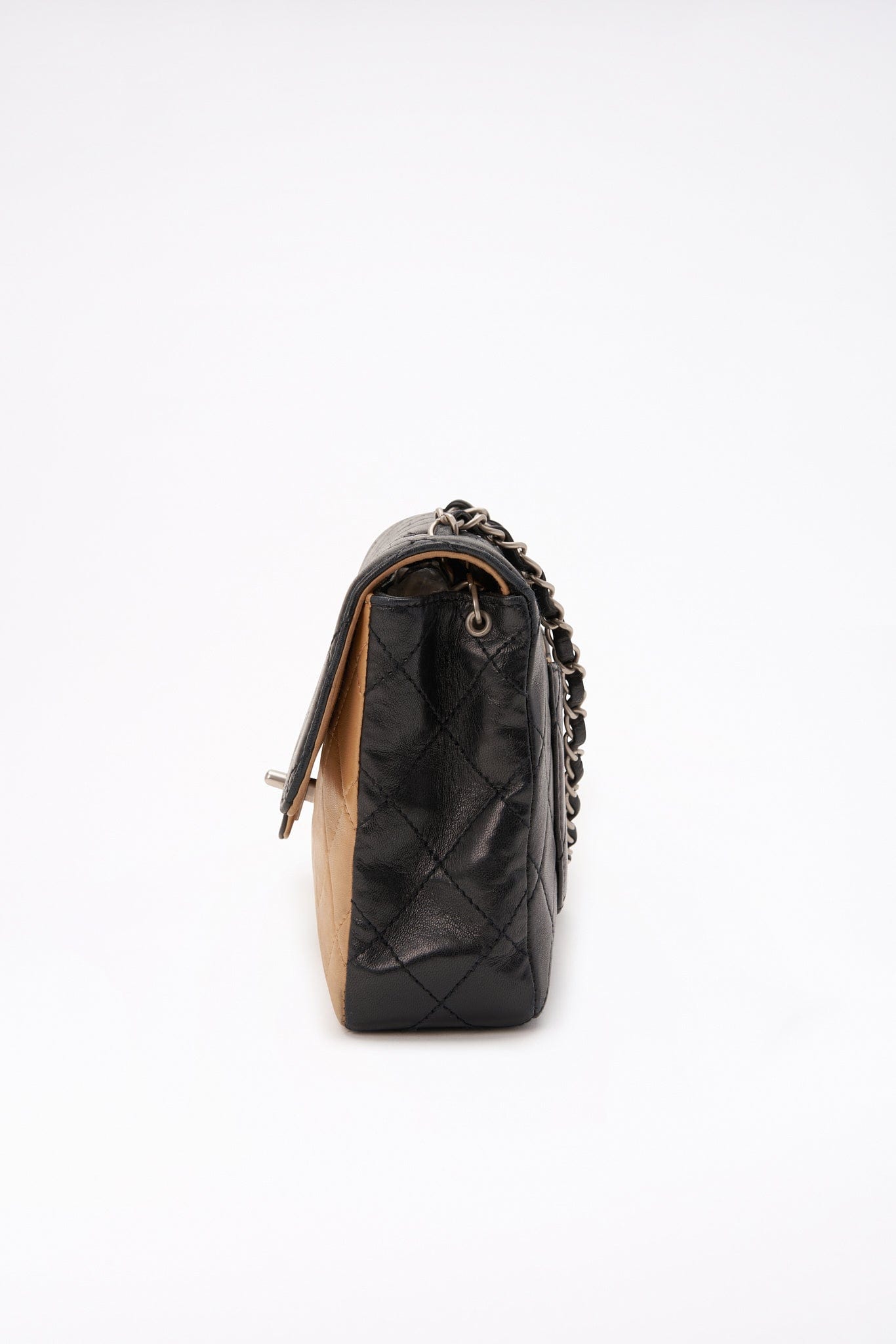 Chanel   Timeless Black And Cream Single Flap Bag