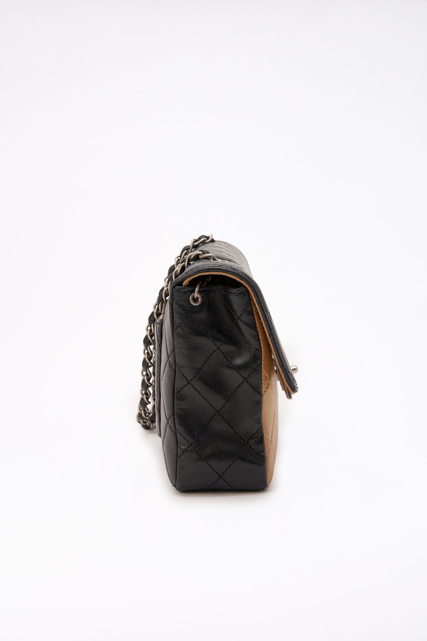 Chanel   Timeless Black And Cream Single Flap Bag