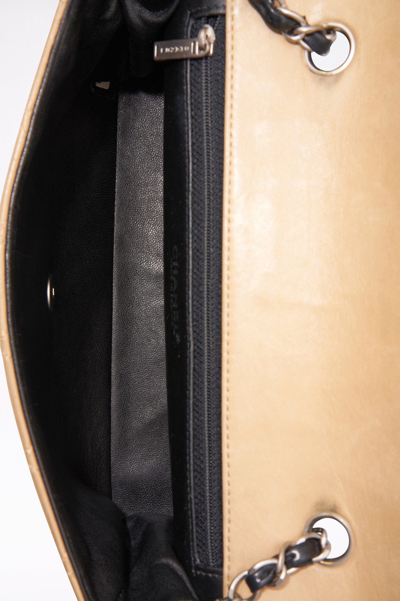 Chanel   Timeless Black And Cream Single Flap Bag
