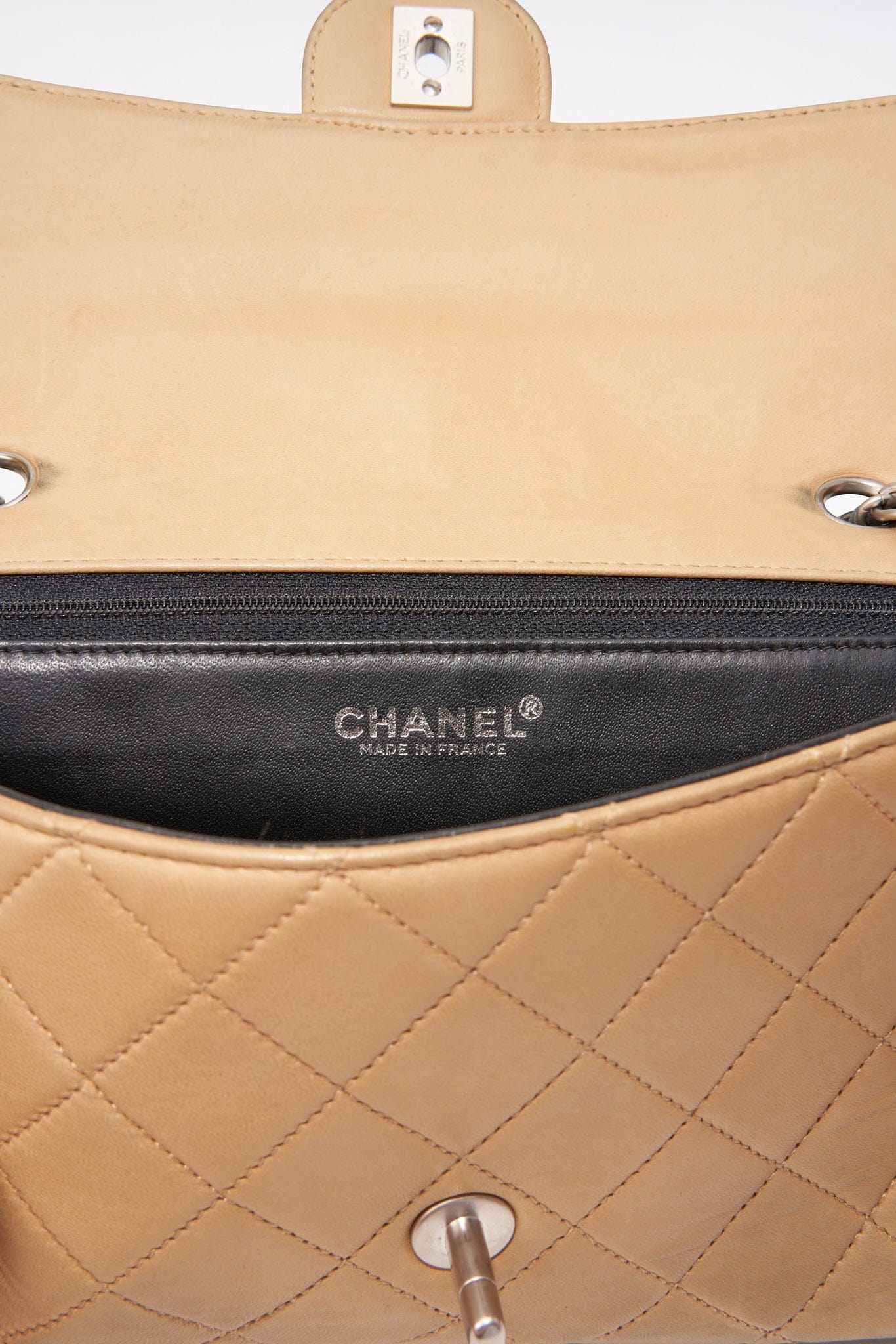 Chanel   Timeless Black And Cream Single Flap Bag