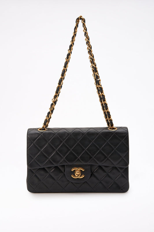 Chanel Classic Double Flap Bag Small Black Lambskin Leather