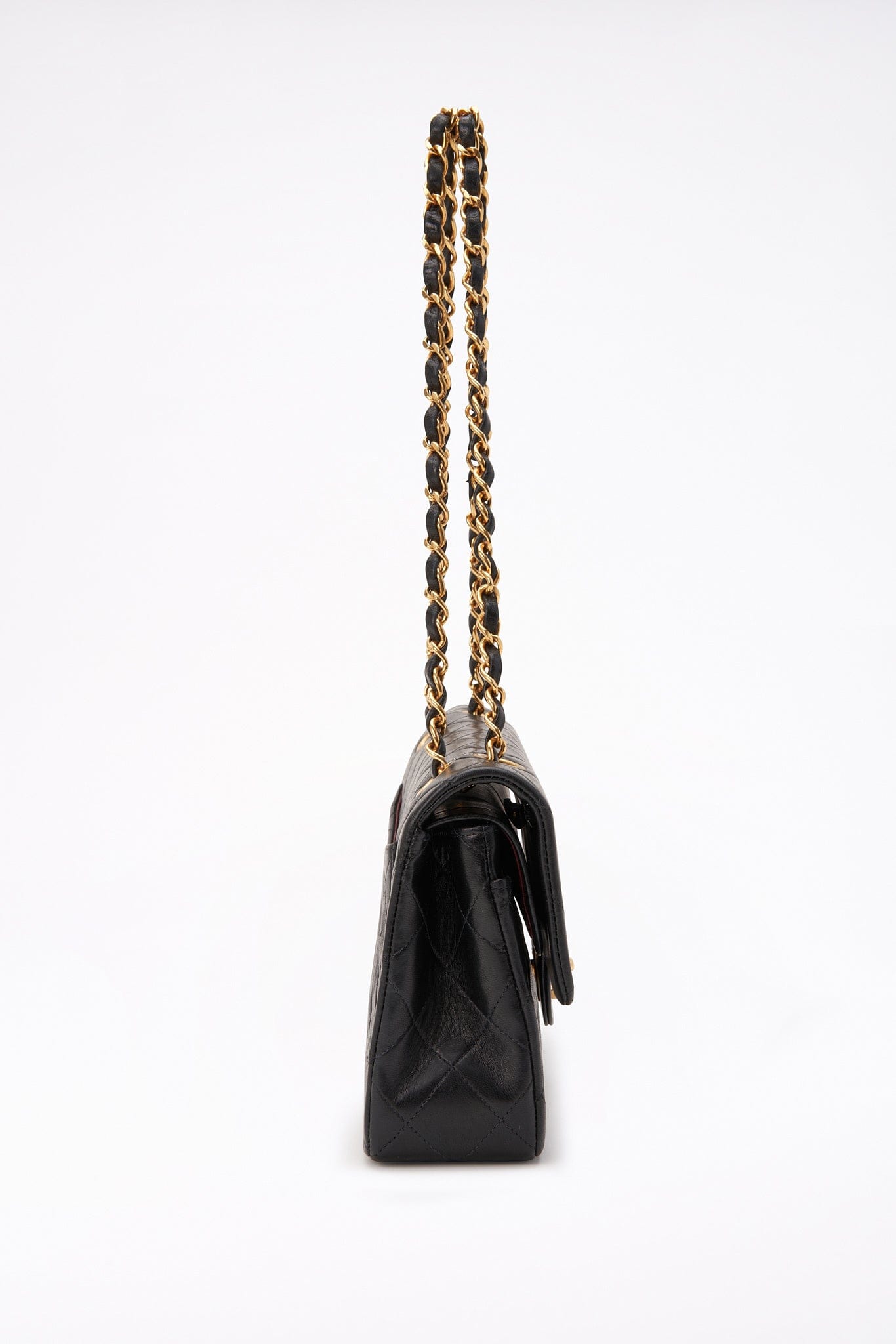 Chanel Classic Double Flap Bag Small Black Lambskin Leather