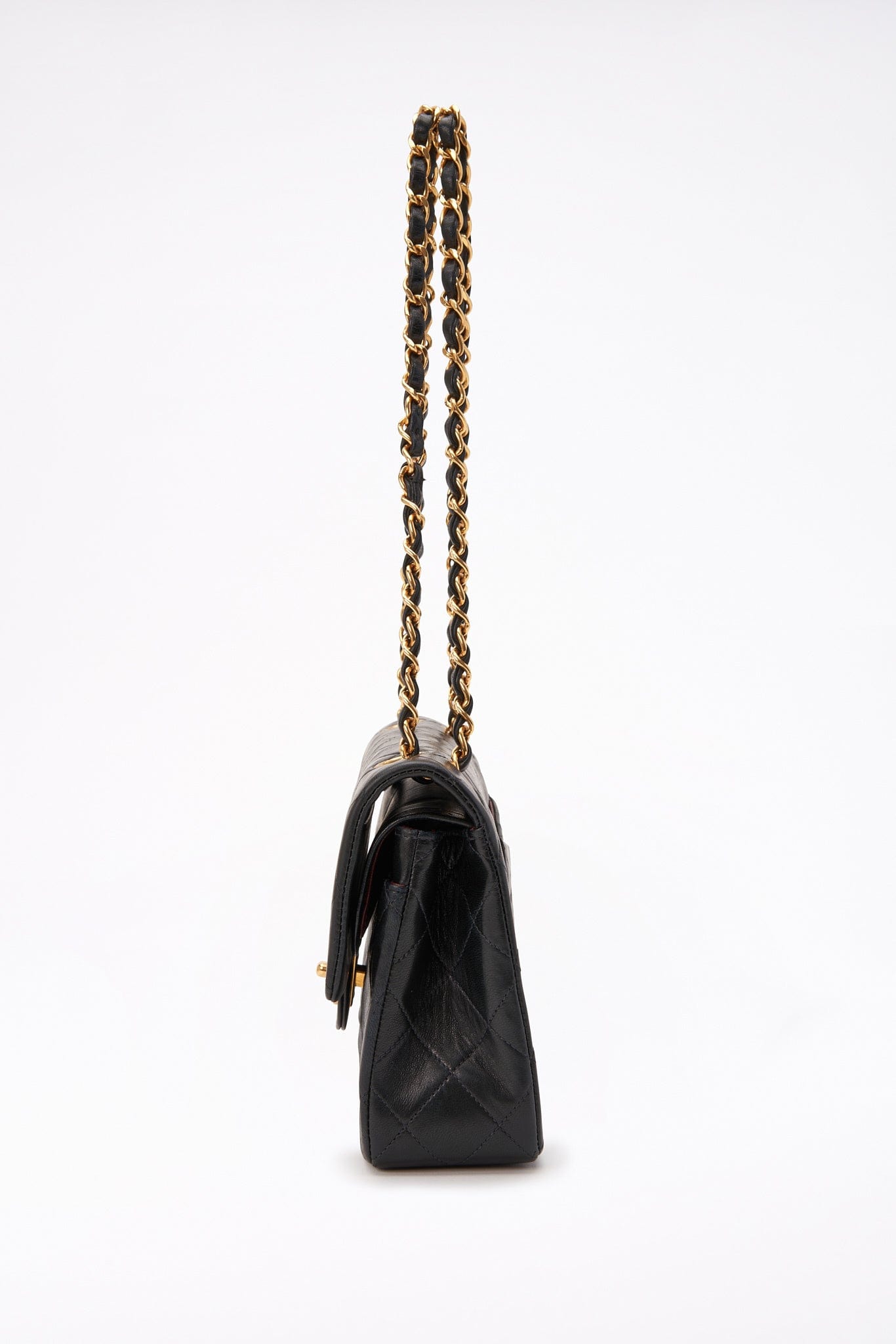 Chanel Classic Double Flap Bag Small Black Lambskin Leather