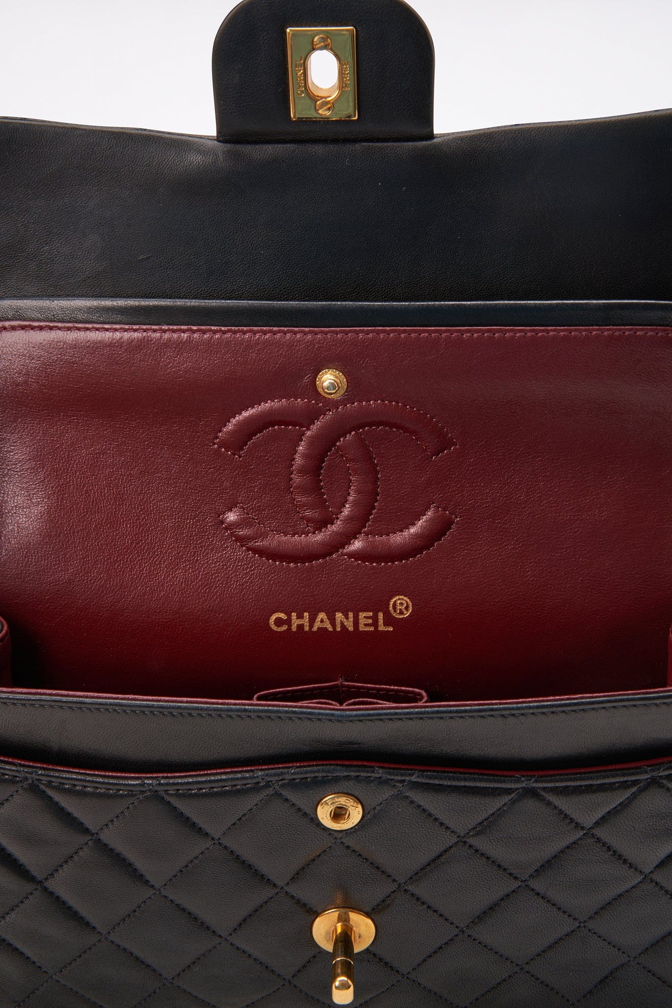 Chanel Classic Double Flap Bag Small Black Lambskin Leather