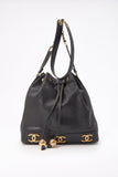 Chanel Black Caviar Leather Bucket Bag