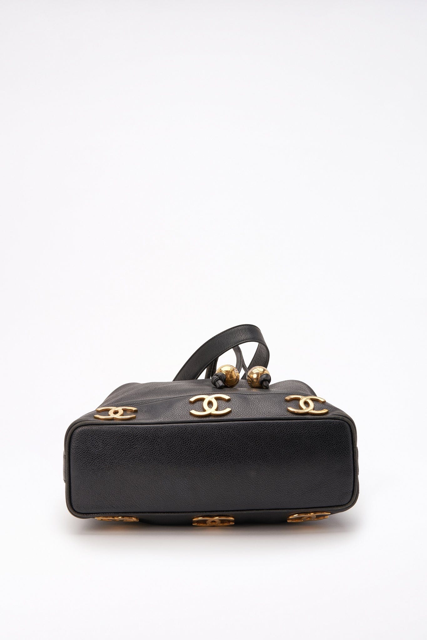Chanel Black Caviar Leather Bucket Bag