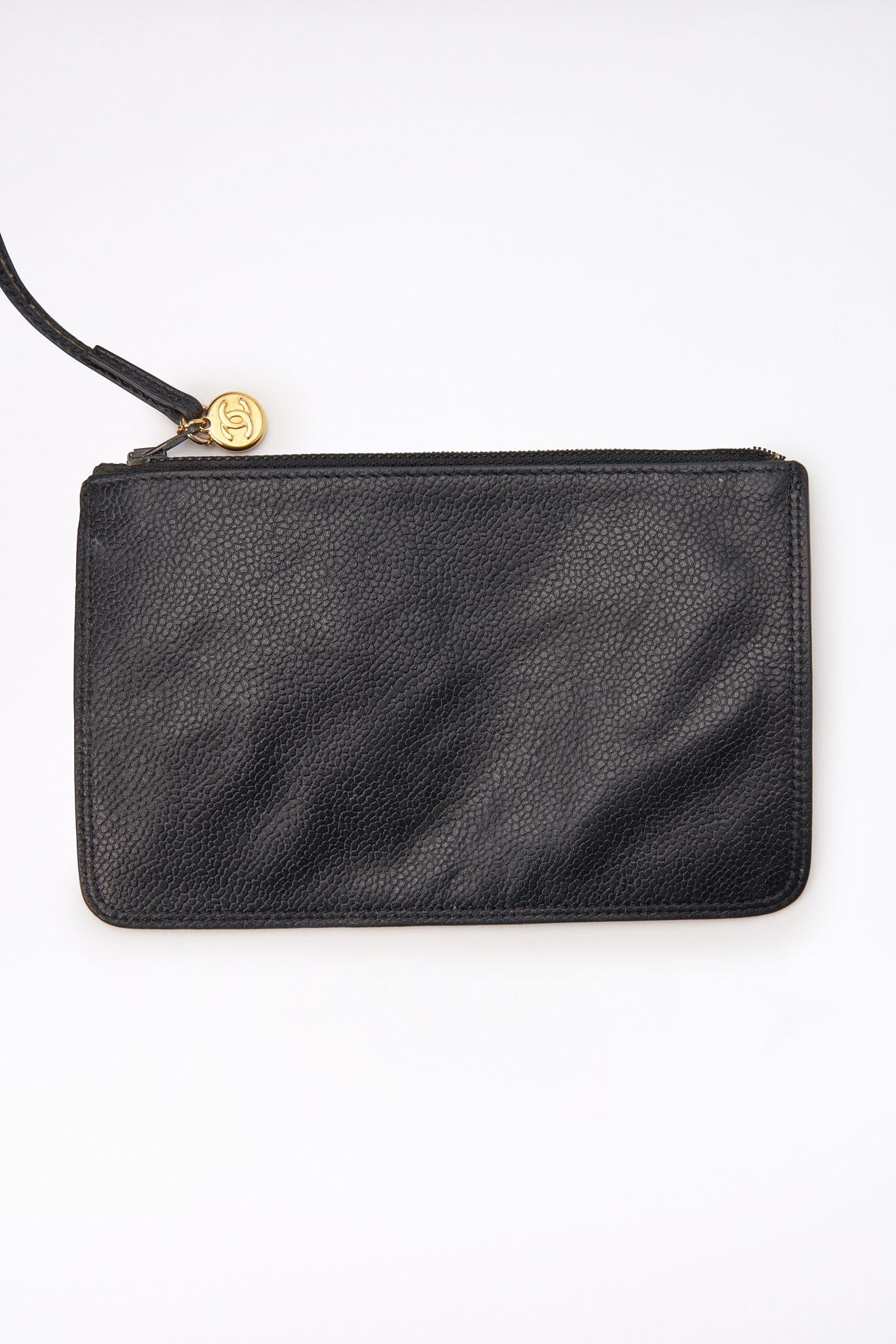 Chanel Black Caviar Leather Bucket Bag