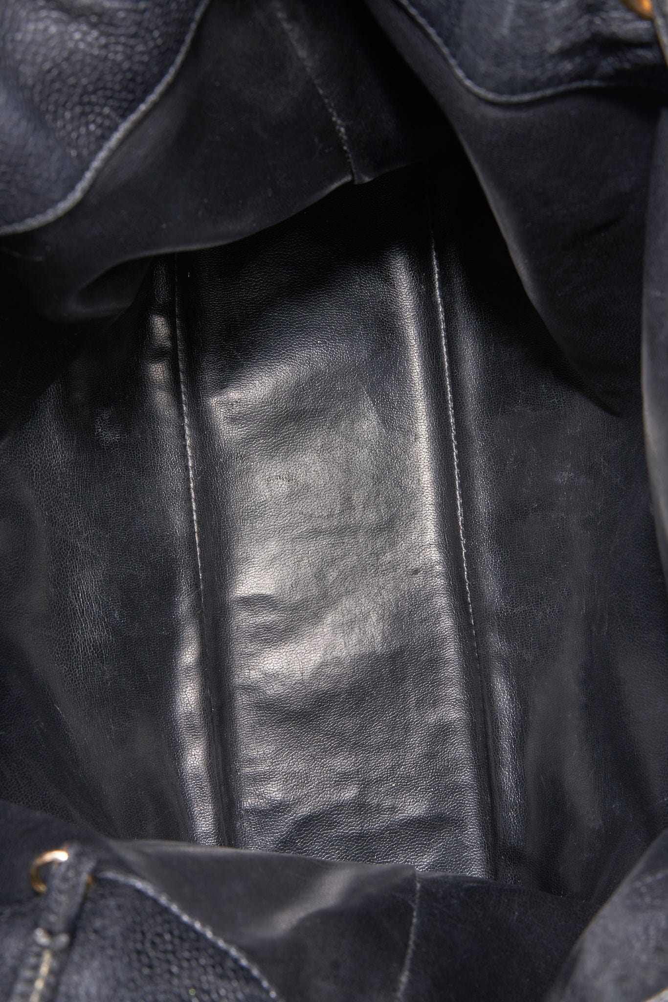Chanel Black Caviar Leather Bucket Bag