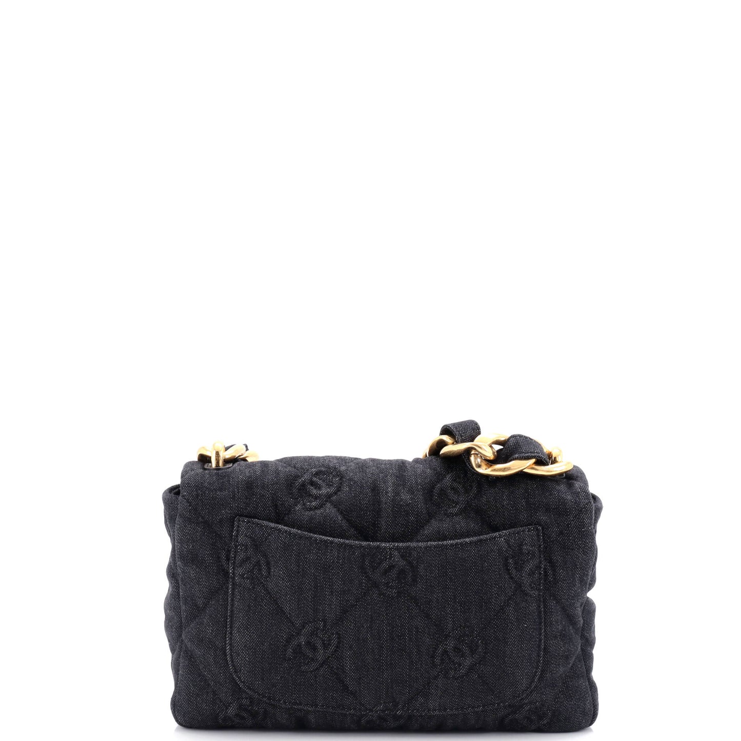 Funky Town Flap Bag CC Embossed Quilted Denim Medium