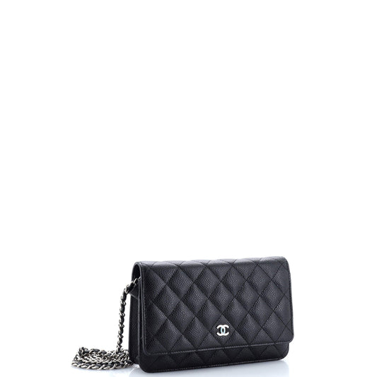 Wallet on Chain Quilted Caviar