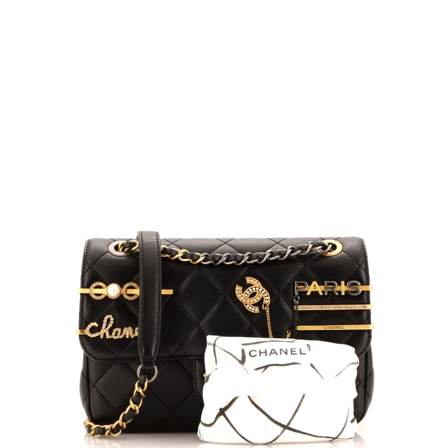 Coco Clips Flap Bag Embellished Quilted Lambskin Small