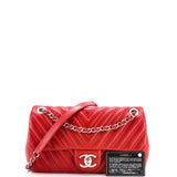 Double Stitch Flap Bag Chevron Lambskin Medium