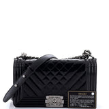 Boy Flap Bag Chevron Patent Old Medium