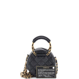In The Loop Round Clutch with Chain Quilted Caviar Mini