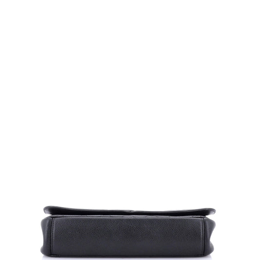 Filigree Flap Bag Quilted Caviar Medium