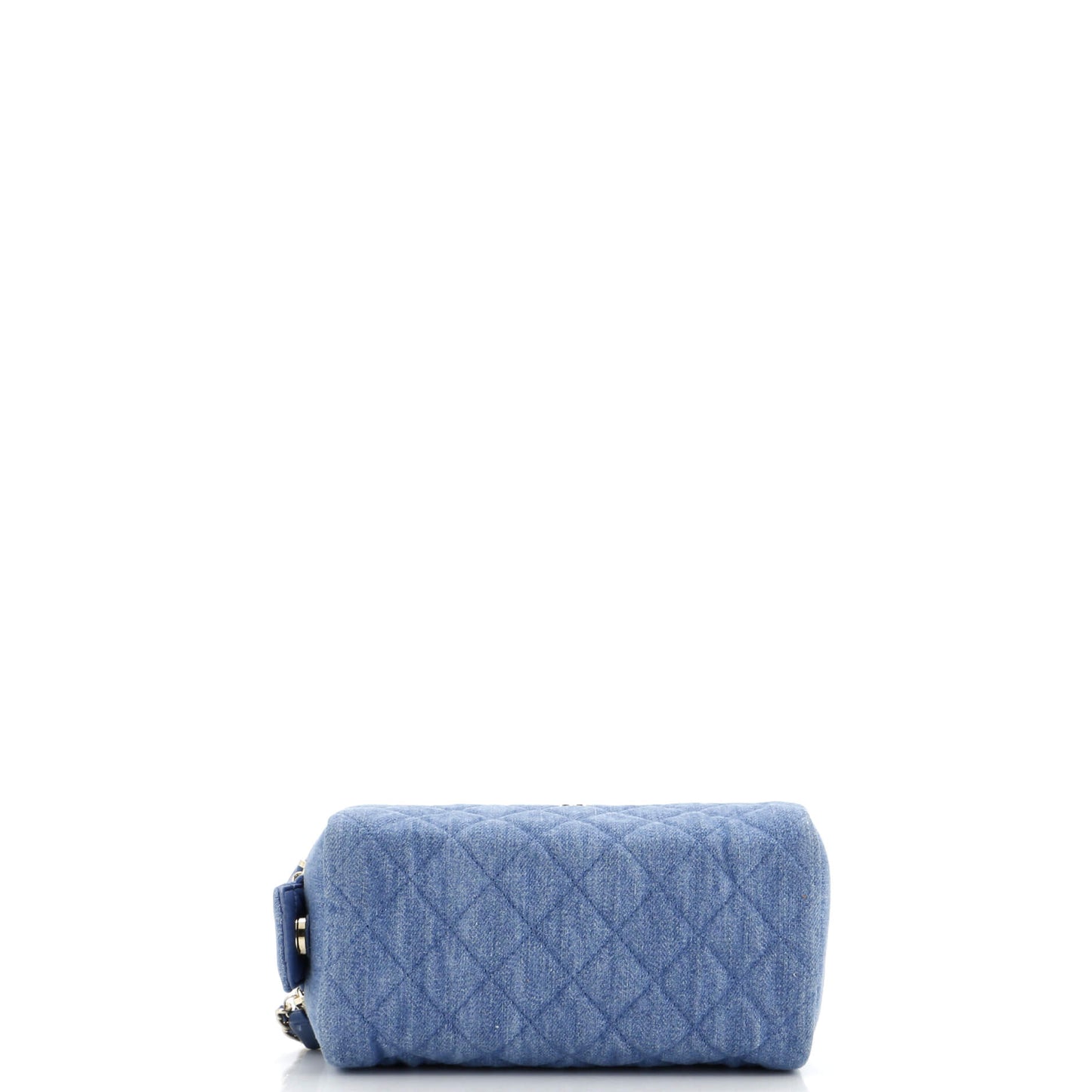 Double Zip Toiletry Pouch Quilted Denim