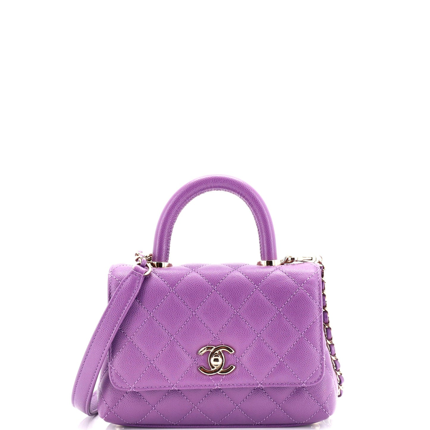 Coco Top Handle Bag Quilted Caviar Extra Mini