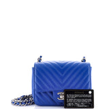 Square Classic Single Flap Bag Chevron Caviar Mini
