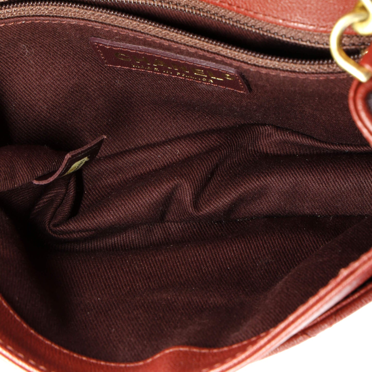 Front Chain Flap Bag Quilted Sheepskin Medium