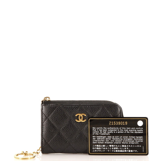 Key Pouch Quilted Caviar