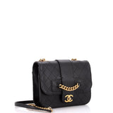 Front Chain Flap Bag Quilted Sheepskin Medium