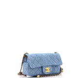 Pearl Crush Flap Bag Quilted Denim Mini