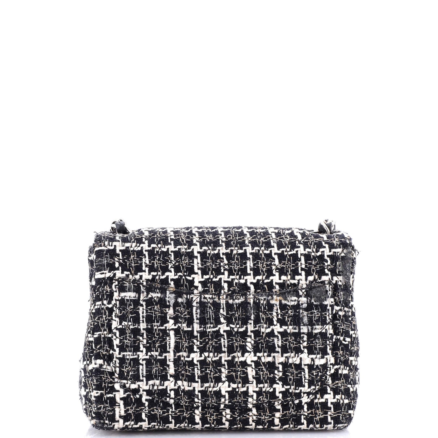 Square Classic Single Flap Bag Quilted Tweed Mini