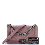 Boy Flap Bag Chevron Caviar Old Medium