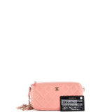 Double Zip Clutch with Chain Quilted Lambskin