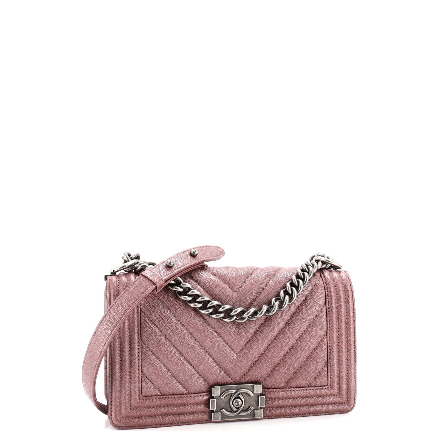 Boy Flap Bag Chevron Caviar Old Medium